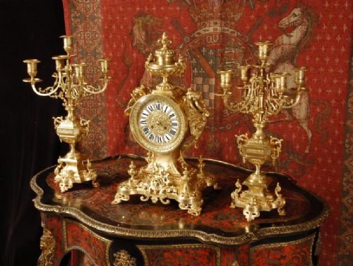 **** Sold **** Huge and Magnificent Gothic Clock Set